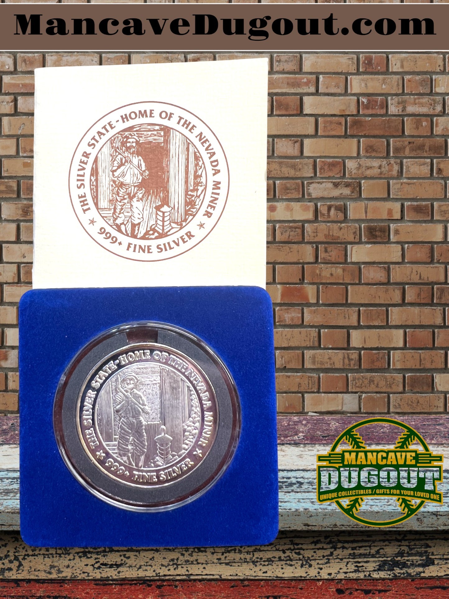 1984 “Nevada Miner” Silver Round – Only 1,000 Minted – Serial #871 – 1 oz .999 Fine Silver