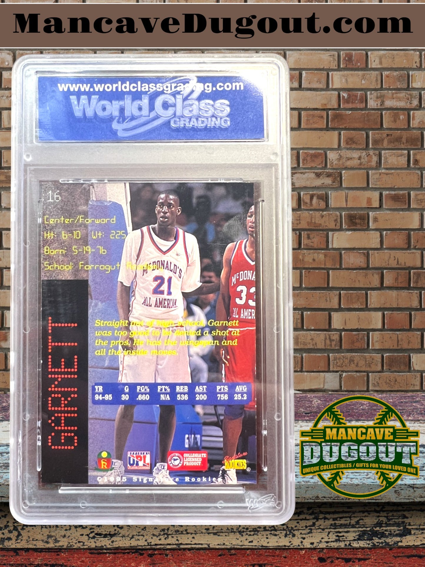 1995 Signature Rookies – Kevin Garnett #16 – PROMO Rookie Card