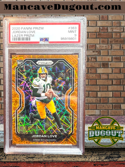 2020 Panini Prizm – Jordan Love #363 Lazer Prizm (RC)-PSA 9