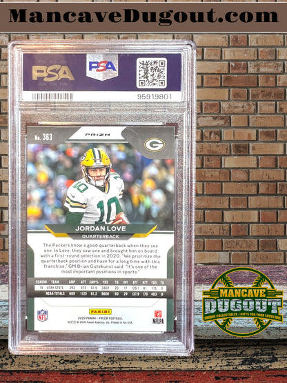 2020 Panini Prizm – Jordan Love #363 Lazer Prizm (RC)-PSA 9