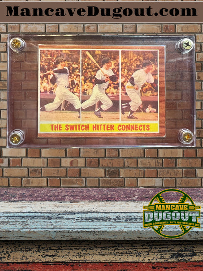 1962 Topps Mickey Mantle #318 — “Switch Hitter Connects” — VG Range