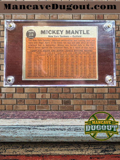 1962 Topps Mickey Mantle #318 — “Switch Hitter Connects” — VG Range