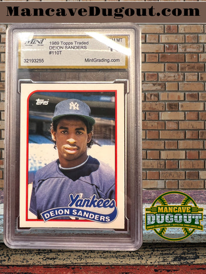 1989 Topps Traded - DUEL - Deion Sanders Rookie Cards - Mint 10 – Baseball (110T) and Football (30T)