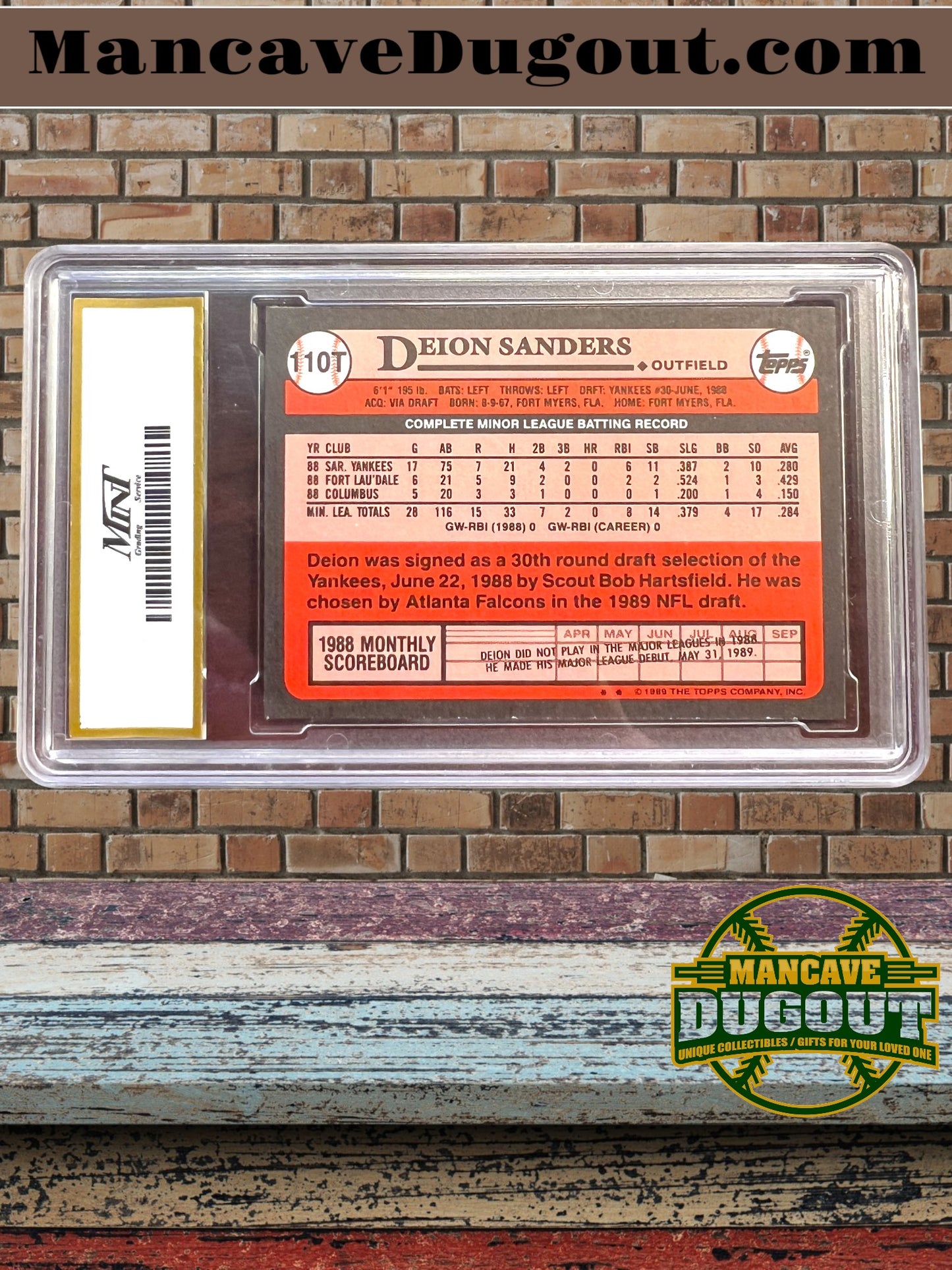 1989 Topps Traded - DUEL - Deion Sanders Rookie Cards - Mint 10 – Baseball (110T) and Football (30T)