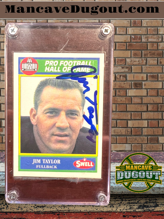 Jim Taylor – Signed 1990 Swell Greats Card – Hall of Fame Fullback – Green Bay Packers Legend