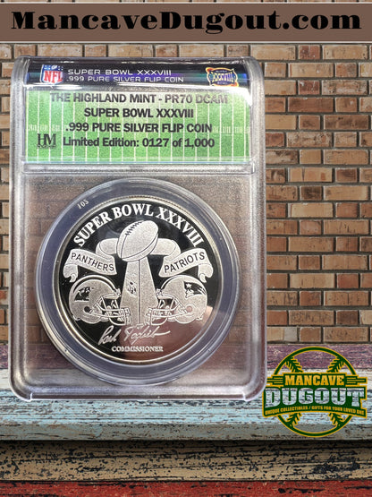 2004 Super Bowl Flip Coin ANACS PR70-Super Bowl 38