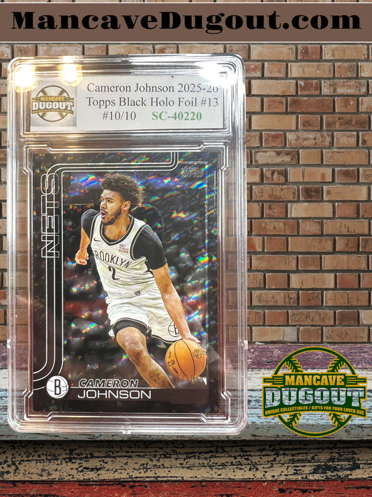 Cameron Johnson 2025-26 Topps – Black Holo Foil #13 | Serial #10/10