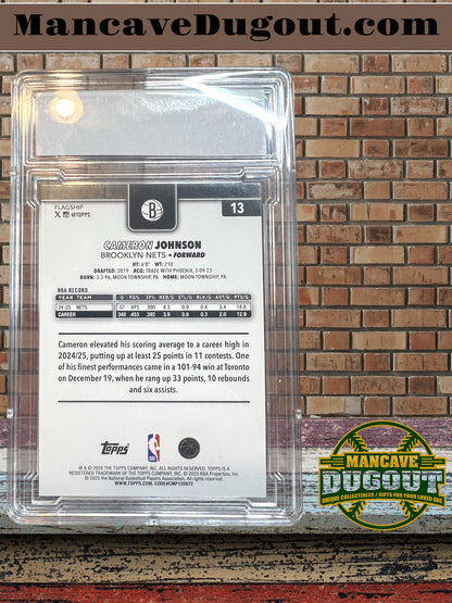 Cameron Johnson 2025-26 Topps – Black Holo Foil #13 | Serial #10/10