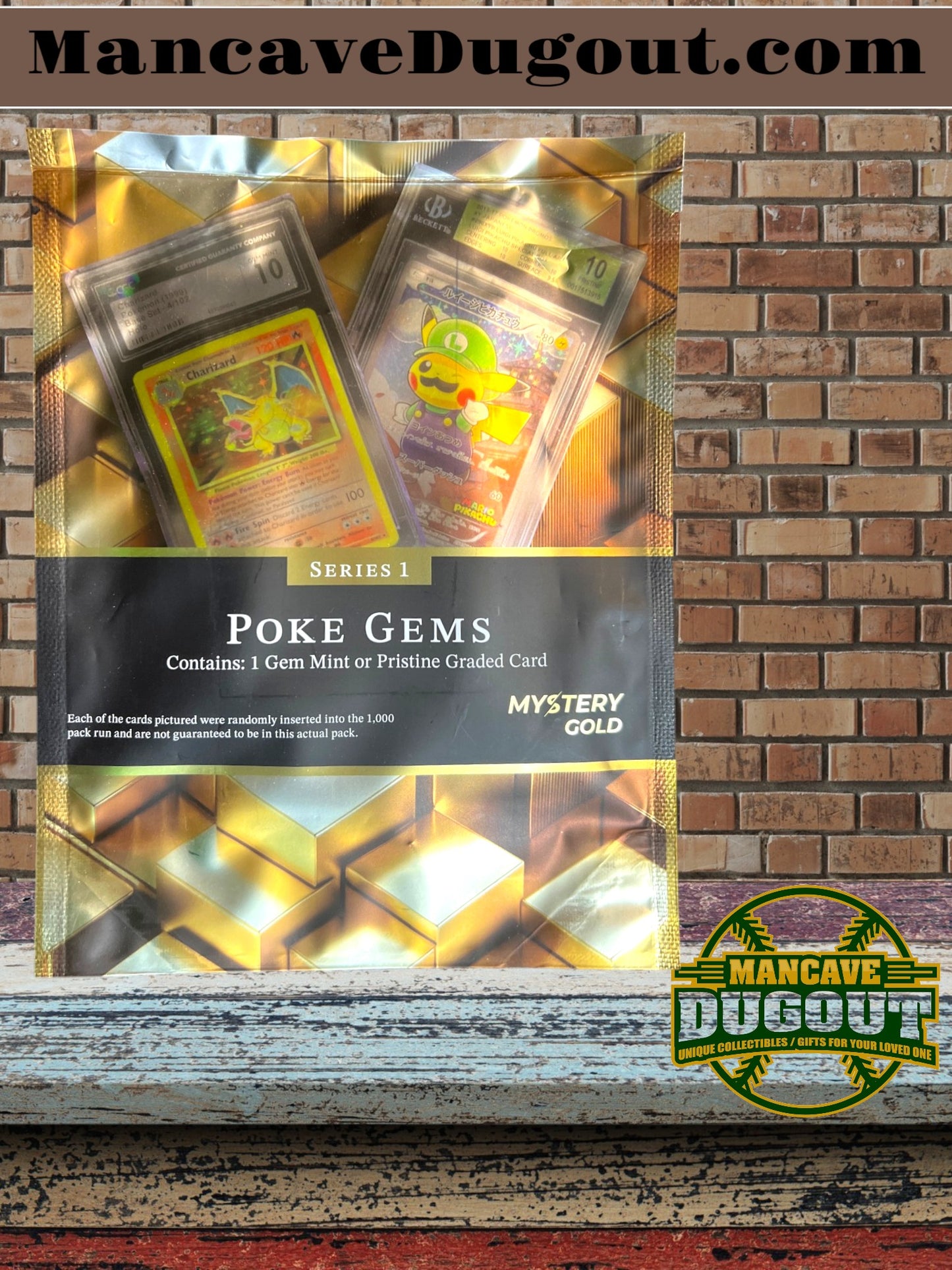 Mystery Gold Presents Poke Gems Series 1 Mystery Box Pokemon Pack - Contains 1 PSA/BGS/CGC Gem Mint Or Pristine