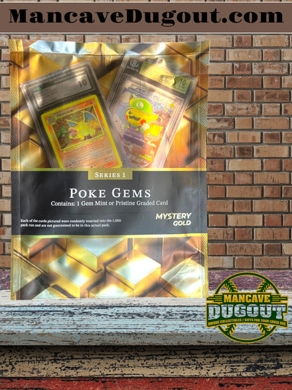 Mystery Gold Presents Poke Gems Series 1 Mystery Box Pokemon Pack - Contains 1 PSA/BGS/CGC Gem Mint Or Pristine