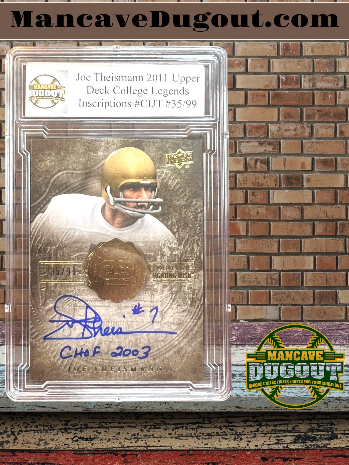 Joe Theismann 2011 Upper Deck College Legends Inscriptions #CIJT No. 35 of 99