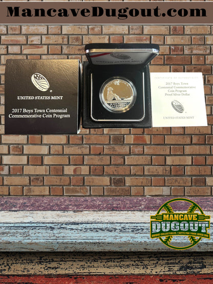 2017 Boys Town Centennial Commemorative P 90 Silver Dollar Proof