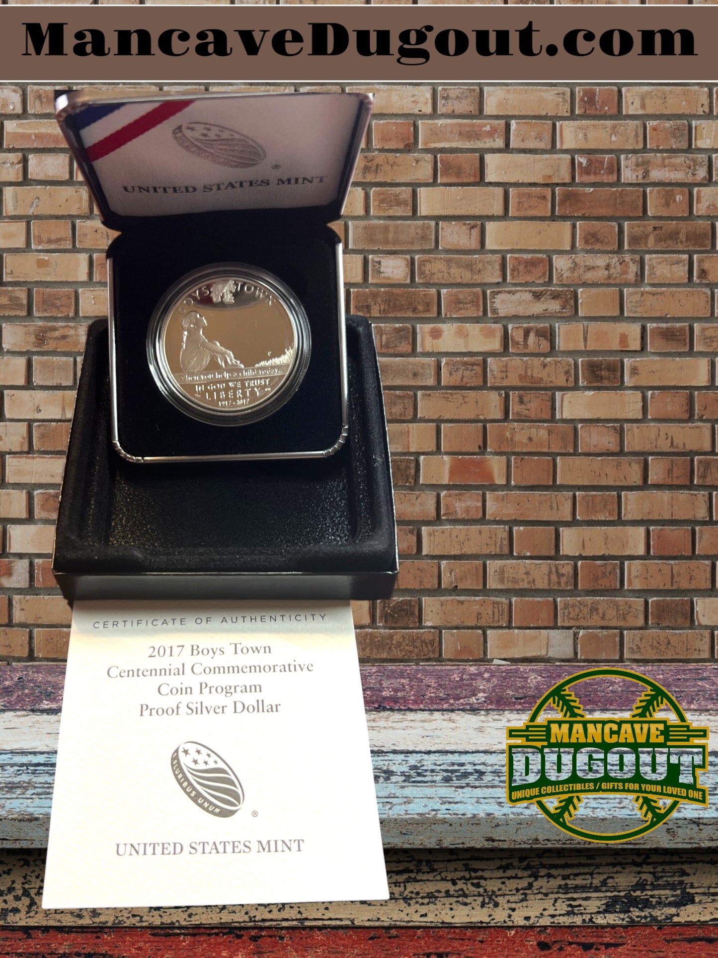 2017 Boys Town Centennial Commemorative P 90 Silver Dollar Proof