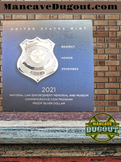 2021 National Law Enforcement Memorial - Proof Silver Dollar – Philadelphia Mint (P) – 99.9% Silver