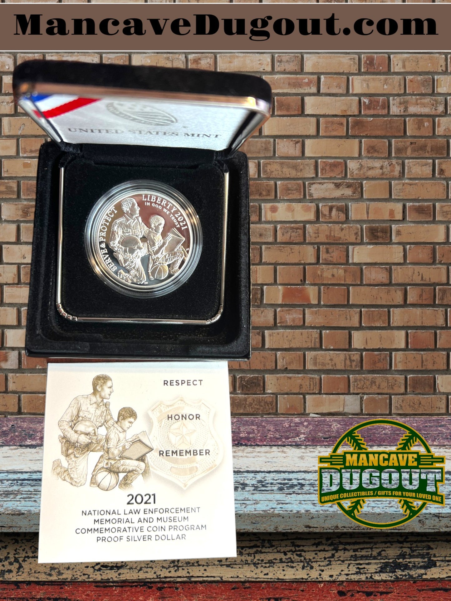 2021 National Law Enforcement Memorial - Proof Silver Dollar – Philadelphia Mint (P) – 99.9% Silver