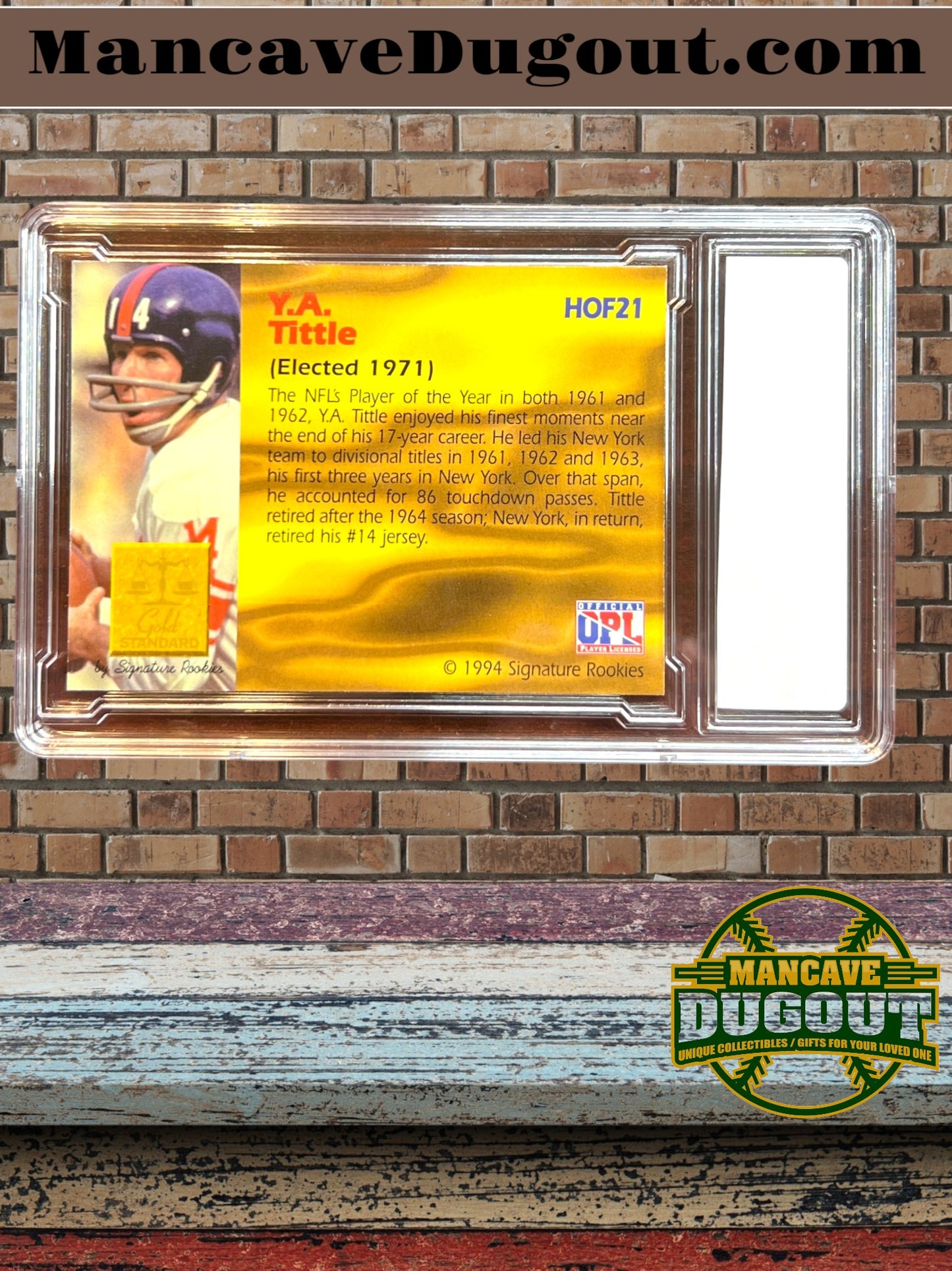 Y.A. Tittle – 1994 Signature Rookies - Gold Standard HOF #HOF21 – Serial #2397/2500