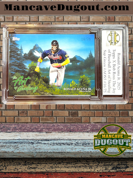 Ronald Acuña Jr. – 2025 Topps X Bob Ross – 16/75 - “The Joy of Baseball: Art of Stealing”