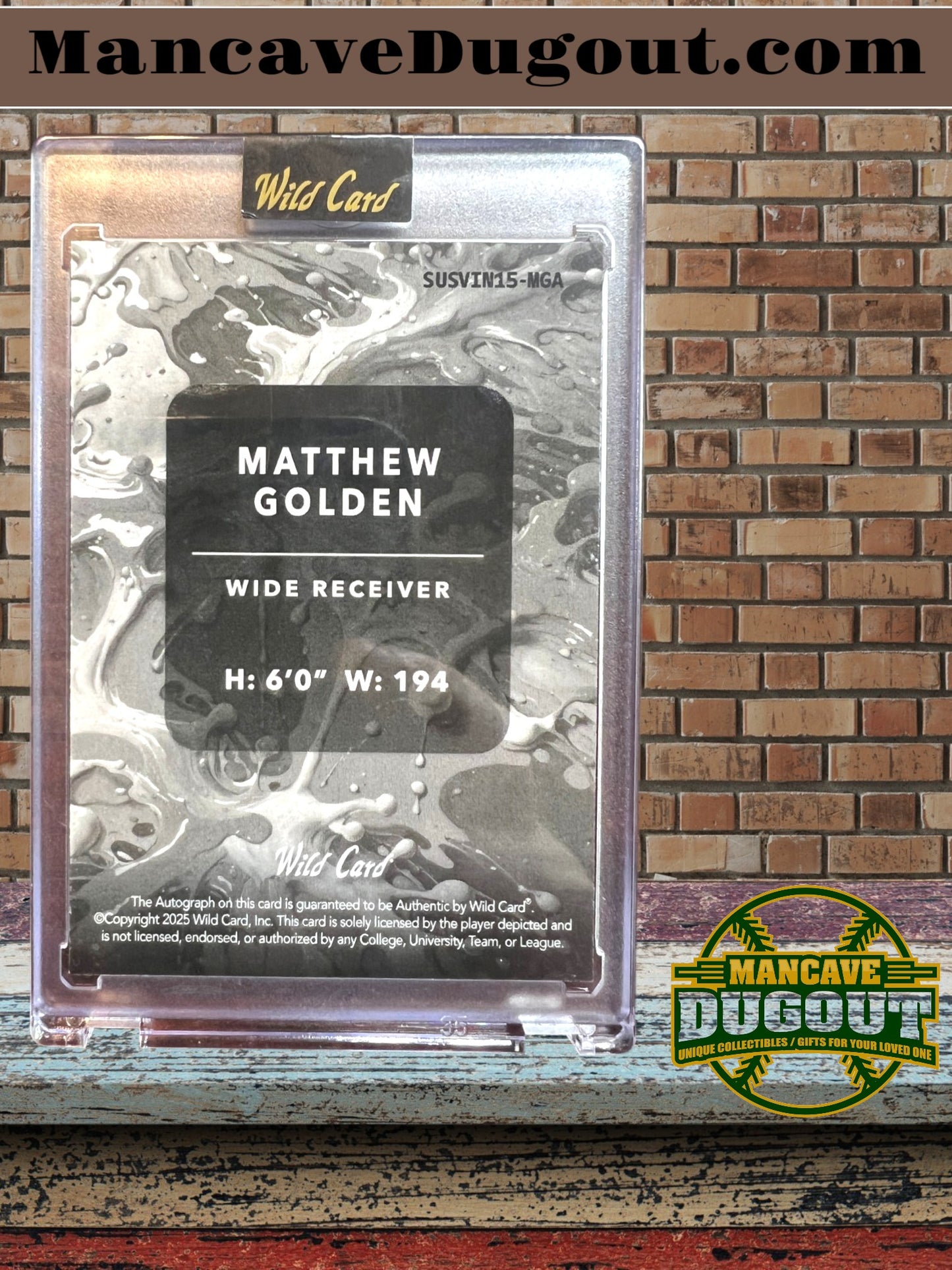 Matthew Golden – 2025 Wild Card Splat Holiday - 1/1 Rookie Autograph – SUSVIN15 – Factory Sealed