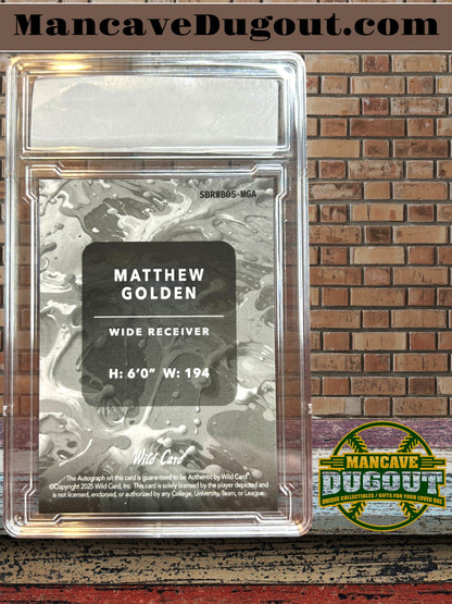 2025 Wild Card Splat - Matthew Golden – Rookie Autograph (RC Auto) - 1 of 1 – Card #SBRWB05 MGA