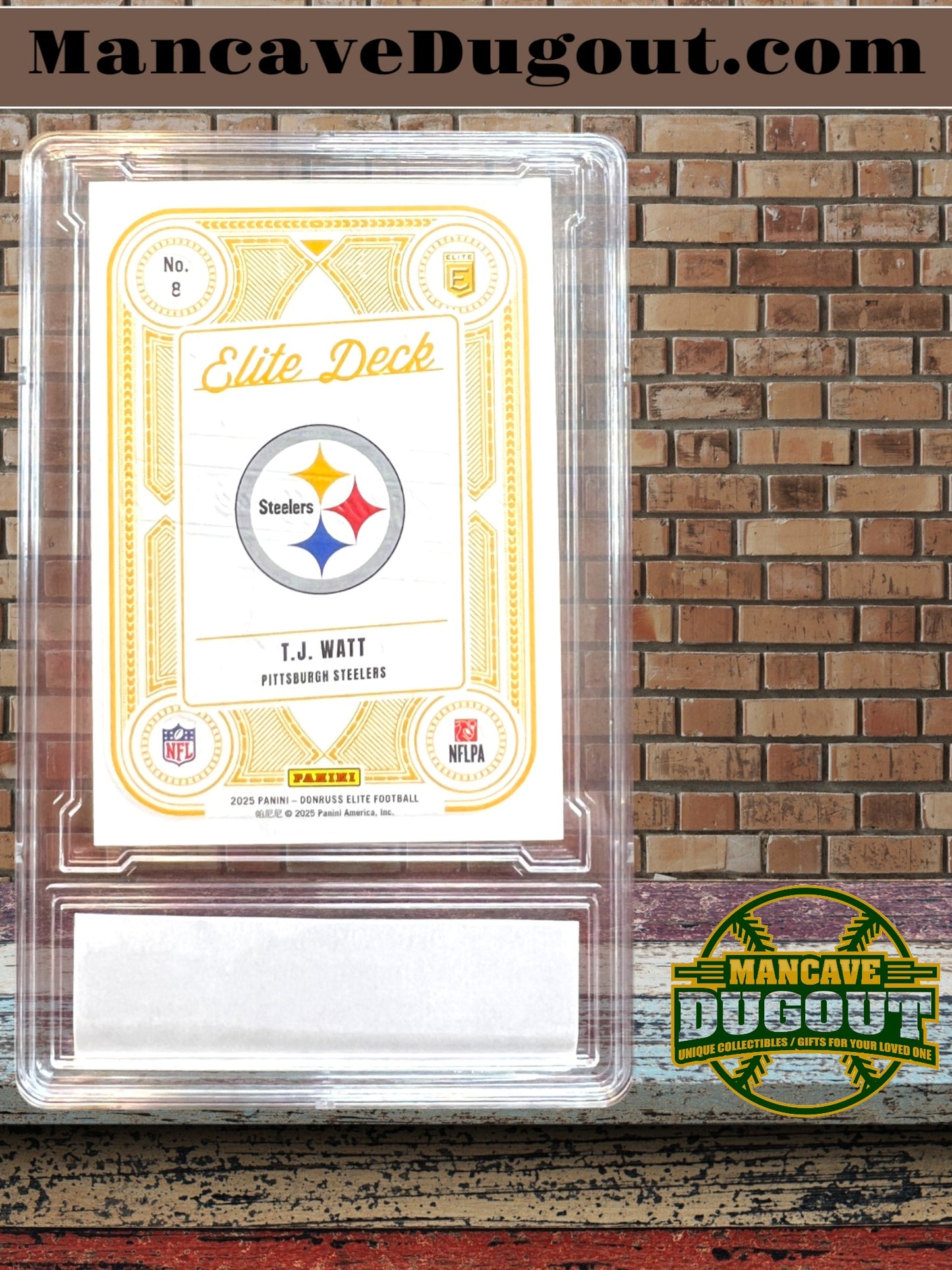 2025 Panini Donruss Elite – Elite Deck - T.J. Watt – Foil Holo Insert Card #8 – Serial 269/799 – Pittsburgh Steelers