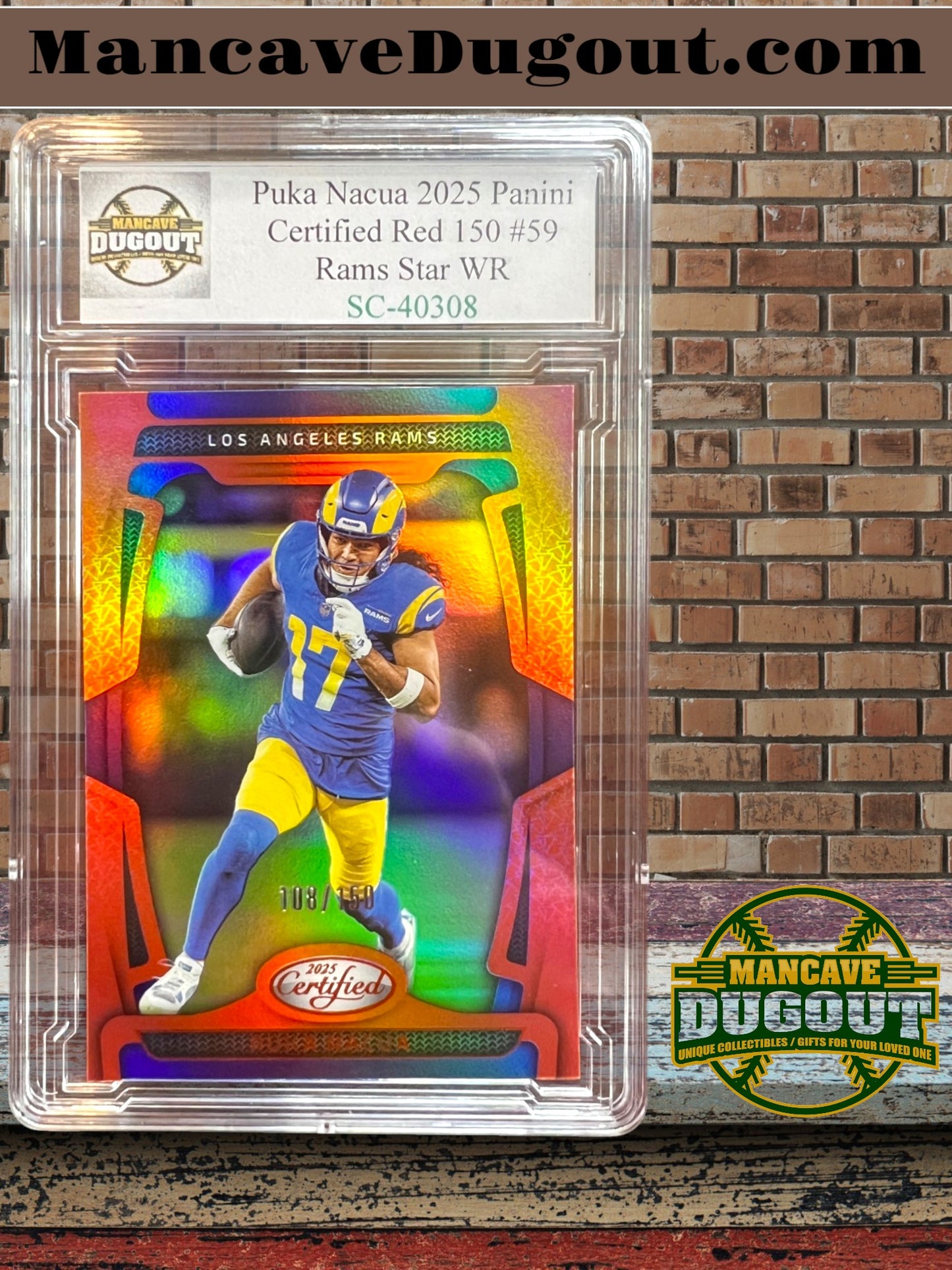 2025 Panini Certified – Orange - Puka Nacua – Card #59 – Serial 108/150 -Los Angeles Rams – Star WR