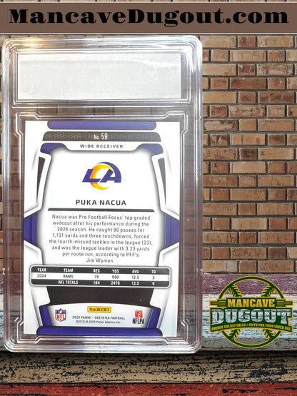 2025 Panini Certified – Orange - Puka Nacua – Card #59 – Serial 108/150 -Los Angeles Rams – Star WR