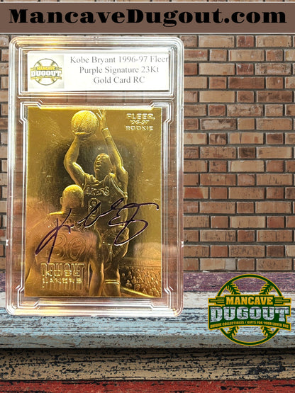 Kobe Bryant 1996 97 Fleer - Purple Signature – 23Kt Gold Card - Rookie Year Issue