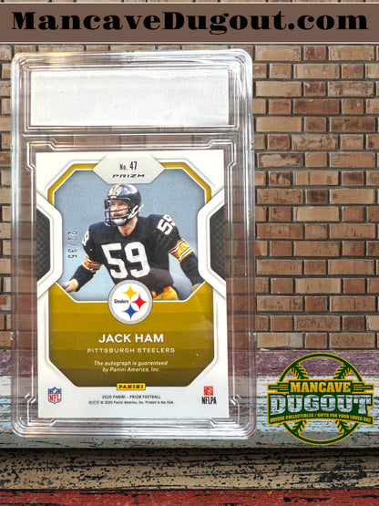 Jack Ham—2020 Panini Prizm-Sensational Signatures—Blue Ice Parallel-C#47—#22/35