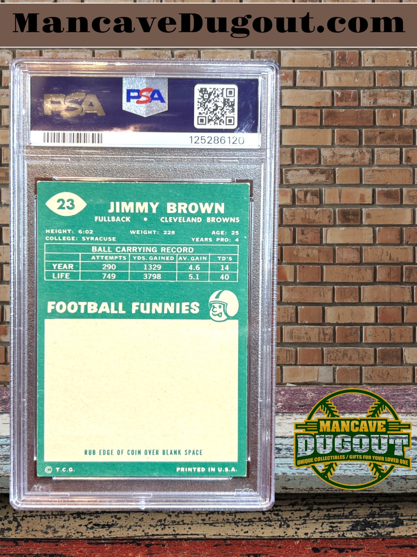 Jim Brown — 1960 Topps - Card #23 - PSA 6 (EX MT)