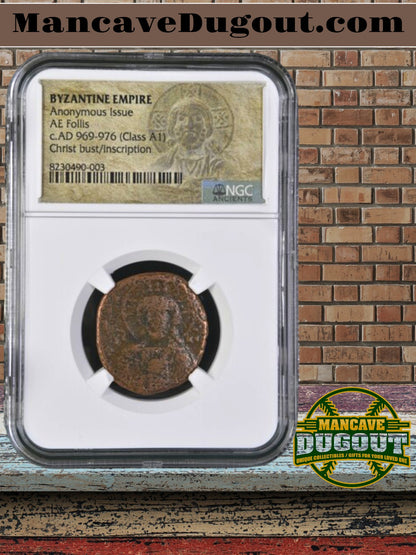 Byzantine Empire – Anonymous Christ Bust Follis - Class AE • AD 969–976 • NGC Certified