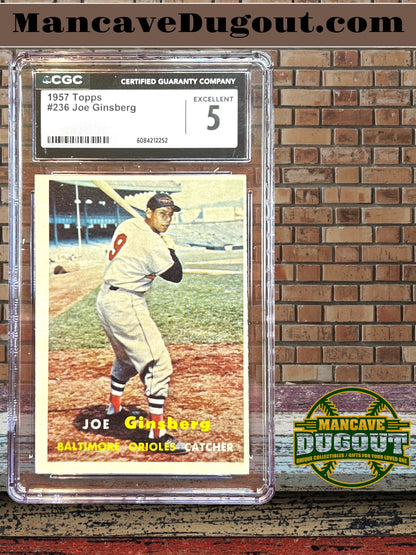 Joe Ginsberg – 1957 Topps #236 - CGC 5 (Excellent) – Original 1950s Topps Baseball
