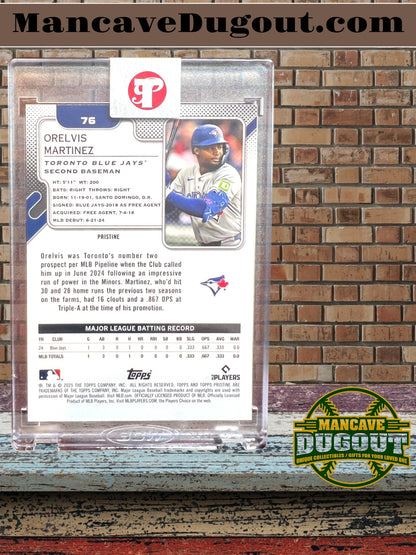 2025 Topps Pristine – Blue Refractor - Orelvis Martinez — Serial Numbered 8/75