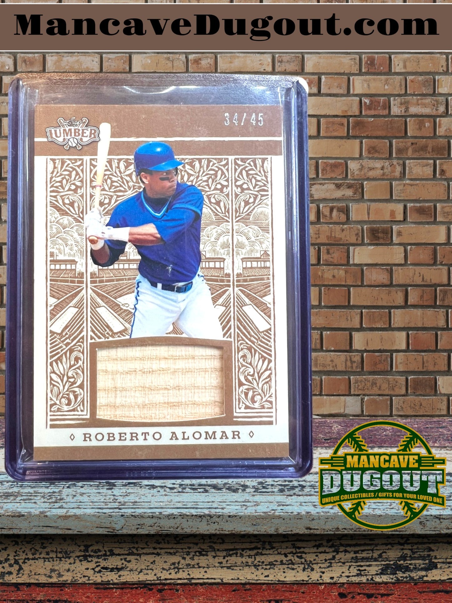 2025 Leaf Lumber – Bronze Jumbo Bat Relic - Roberto Alomar - Game Used Bat Piece - #34/45