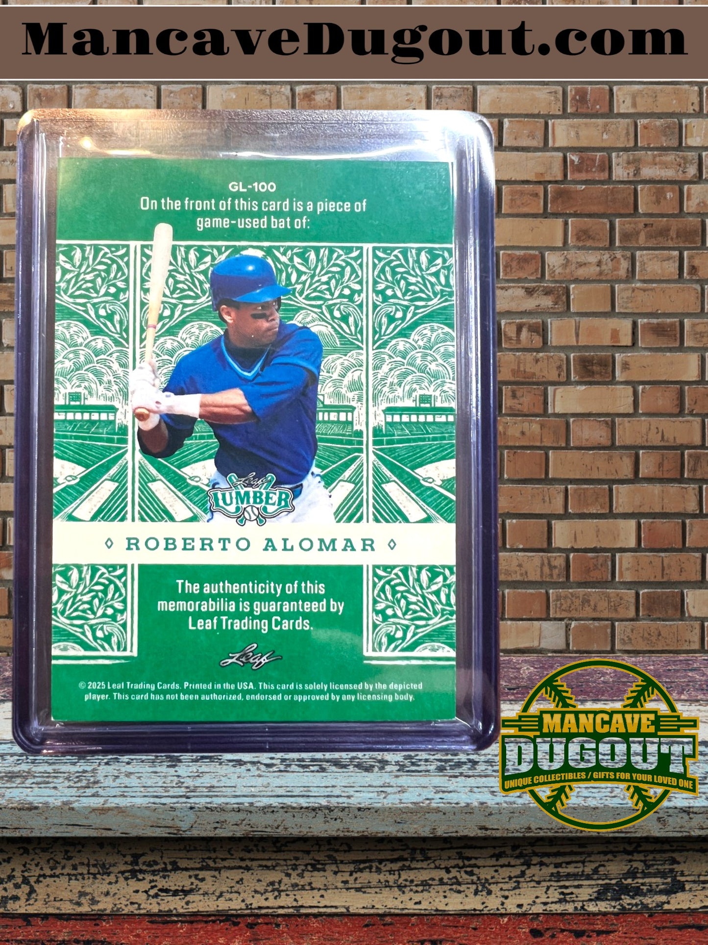 2025 Leaf Lumber – Bronze Jumbo Bat Relic - Roberto Alomar - Game Used Bat Piece - #34/45