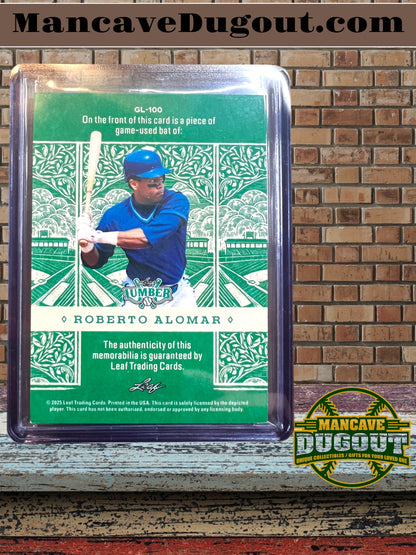 2025 Leaf Lumber – Bronze Jumbo Bat Relic - Roberto Alomar - Game Used Bat Piece - #34/45