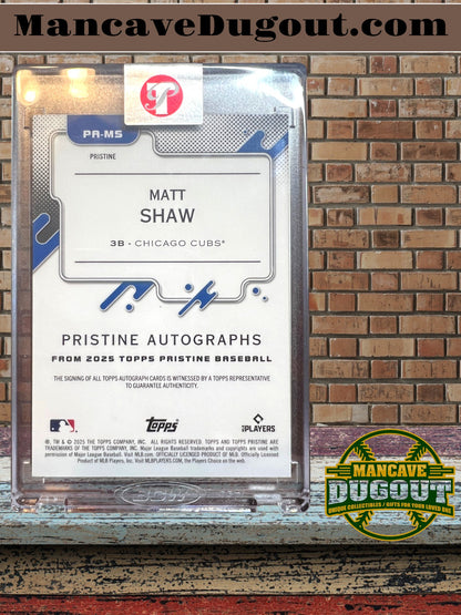 2025 Topps Pristine–Encased On Card Autograph -PA-MS -Matt Shaw-(RC)