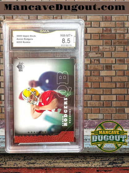 2005 Upper Deck - Aaron Rodgers Rookie Card - RC #202 - GMA 8.5 - Green Bay Packers