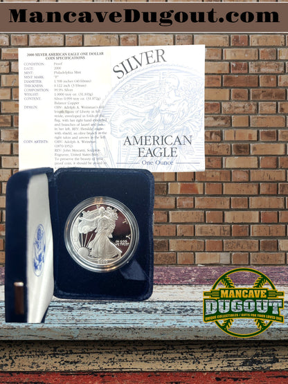 2000-P US MINT American Eagle Proof, 1 Troy oz 99.9% SILVER