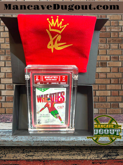 Cristiano Ronaldo — Kings Custom “Wheaties” - 1/1 Cracked Ice Variation