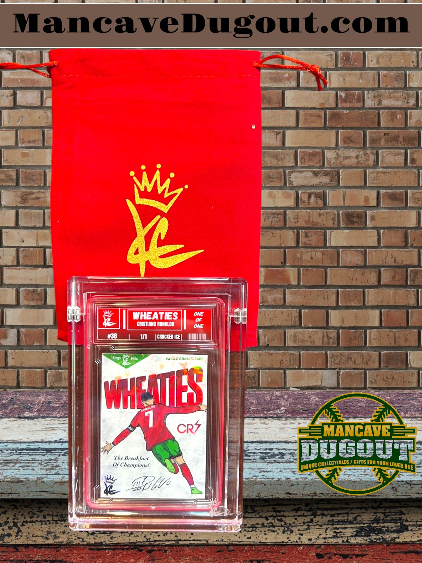 Cristiano Ronaldo — Kings Custom “Wheaties” - 1/1 Cracked Ice Variation