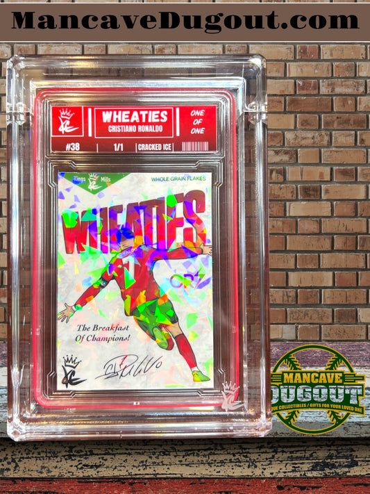 Cristiano Ronaldo — Kings Custom “Wheaties” - 1/1 Cracked Ice Variation