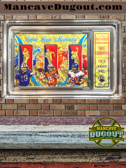 Case Hitmen — Triple Logo Manning - Eli Manning • Archie Manning • Peyton Manning - 1 of 1 - 24K Premium Variant