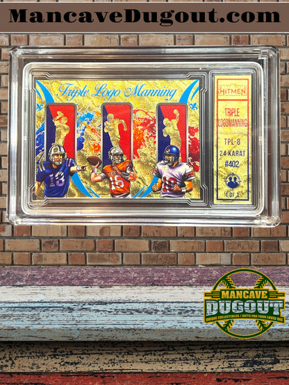 Case Hitmen — Triple Logo Manning - Eli Manning • Archie Manning • Peyton Manning - 1 of 1 - 24K Premium Variant