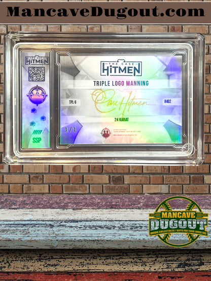 Case Hitmen — Triple Logo Manning - Eli Manning • Archie Manning • Peyton Manning - 1 of 1 - 24K Premium Variant