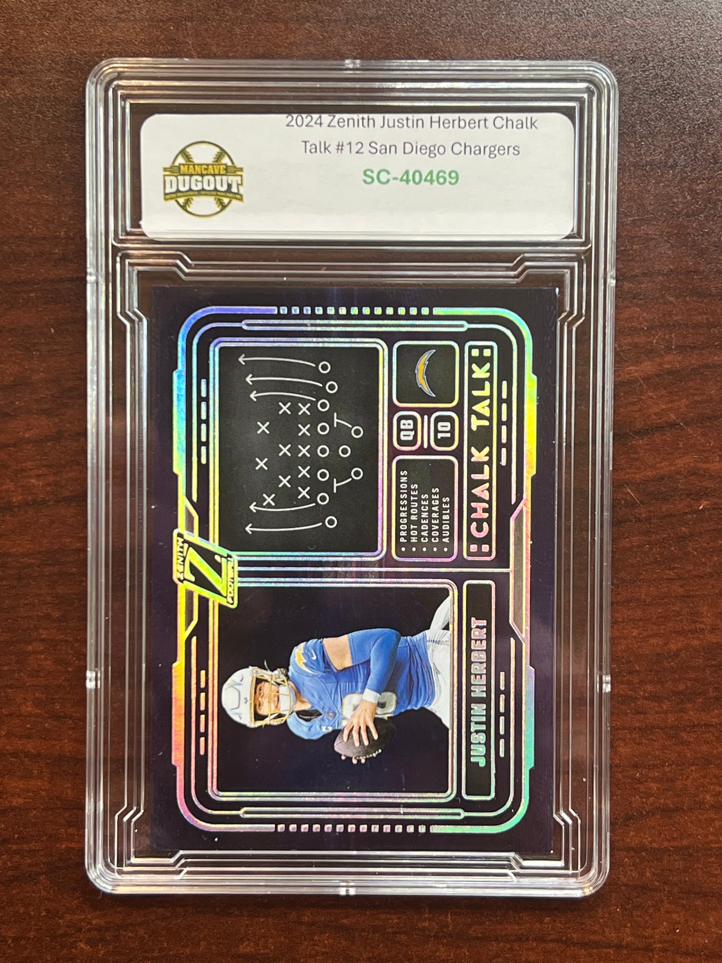 2024 Panini Zenith – Chalk Talk #12 - Justin Herbert — San Diego Chargers