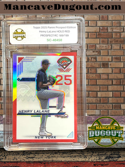 2025 Panini Prospect Edition – Holo RED Prospect - Henry LaLane - (RC) # 189/199