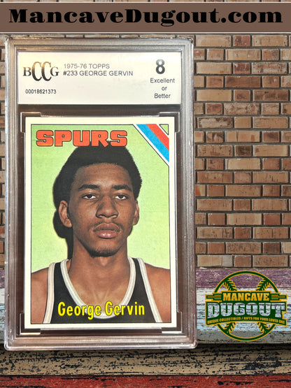 George Gervin – 1975 76 Topps #233 - BCCG 8 (Near Mint–Mint) – Early Career “Iceman” Classic