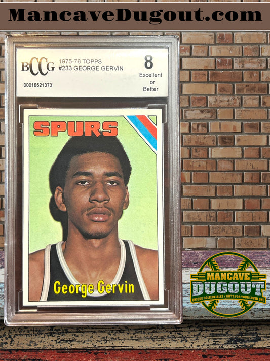 George Gervin – 1975 76 Topps #233 - BCCG 8 (Near Mint–Mint) – Early Career “Iceman” Classic