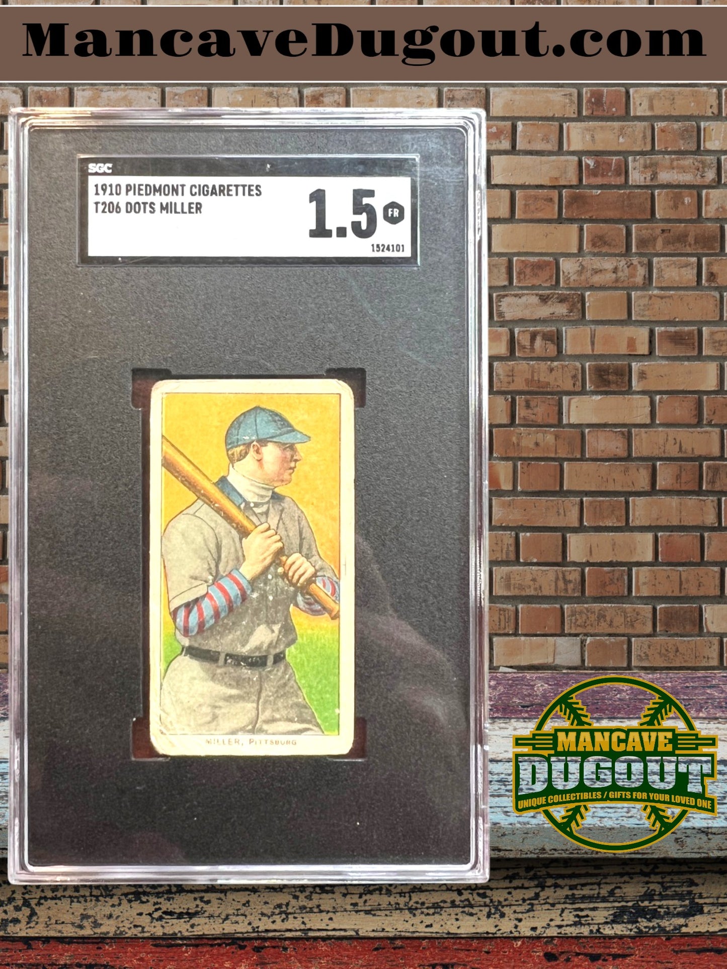 1910 T206 Dots Miller - Pittsburgh Pirates – SGC 1.5