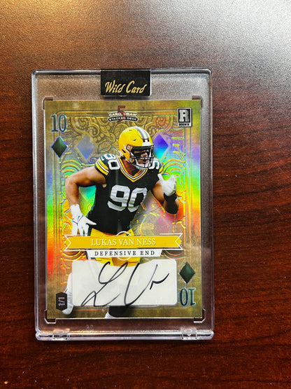 2023 Wild Card Five Card Draw – Stacked (10 of Diamonds) - Lukas Van Ness • Rookie Autograph • 1/1